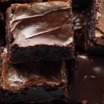 Chocolate ganache dripping over fudgy brownies