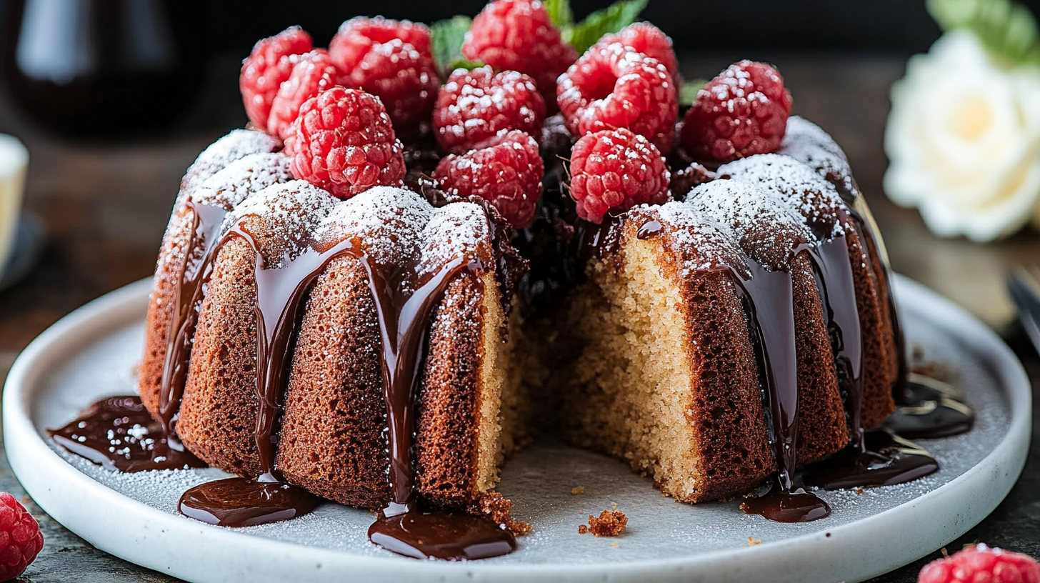 Molten chocolate lave cake recipe with a gooey center spilling out on a white plate.