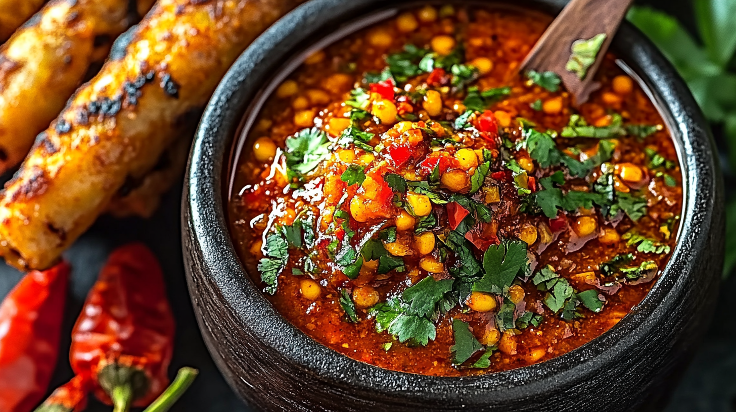 A vibrant jar of homemade Peri Peri Sauce with chili peppers and garlic.