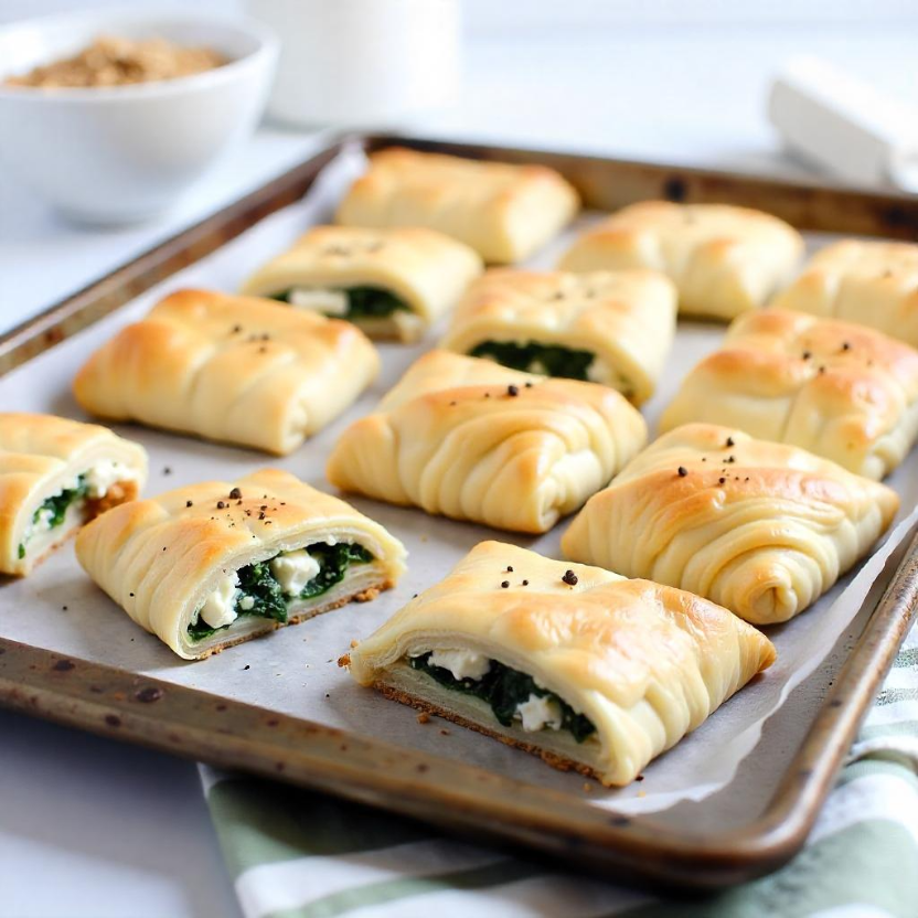 Spinach and Feta Puff Pastry Bites