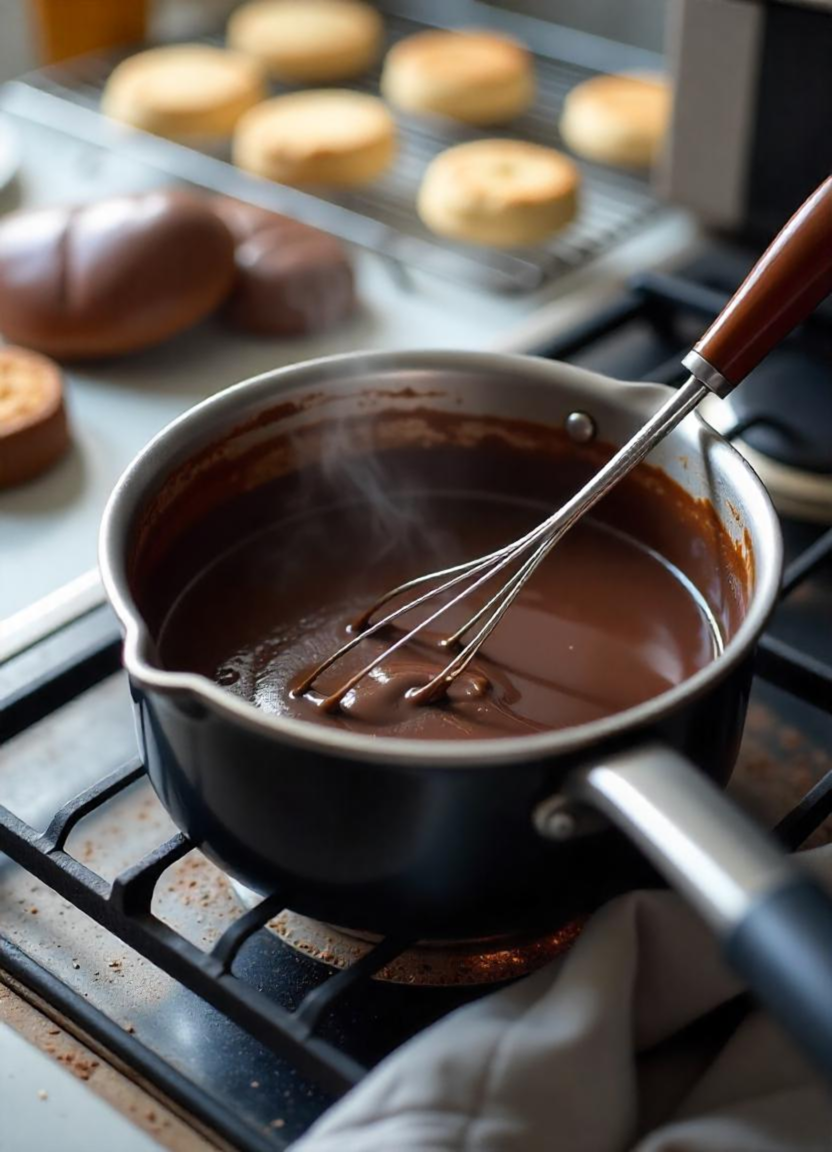 Cutting biscuit dough with a cutter.