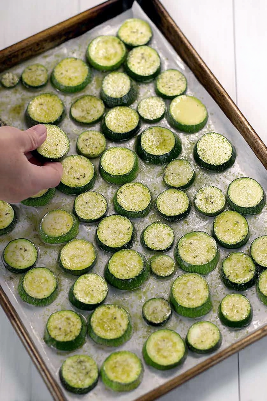 crispy-zucchini-chips-step-by-step Stack of crispy zucchini chips ready to eat