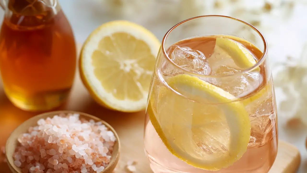 Pink salt and lemon detox drink