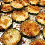 Thinly sliced zucchini ready to bake